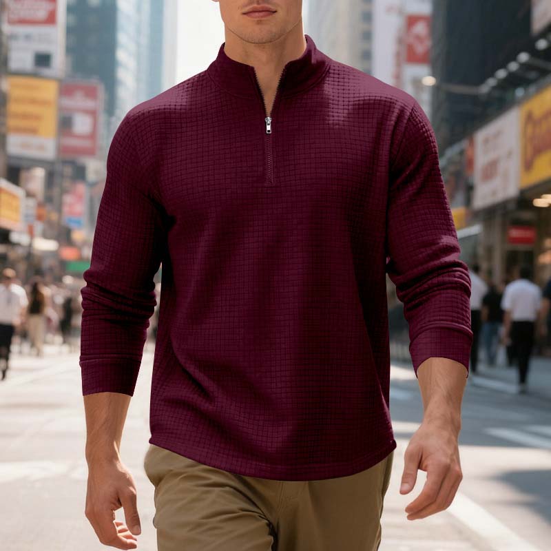Michael — Midtown Pullover Sweatshirt met Gestructureerd Jacquard