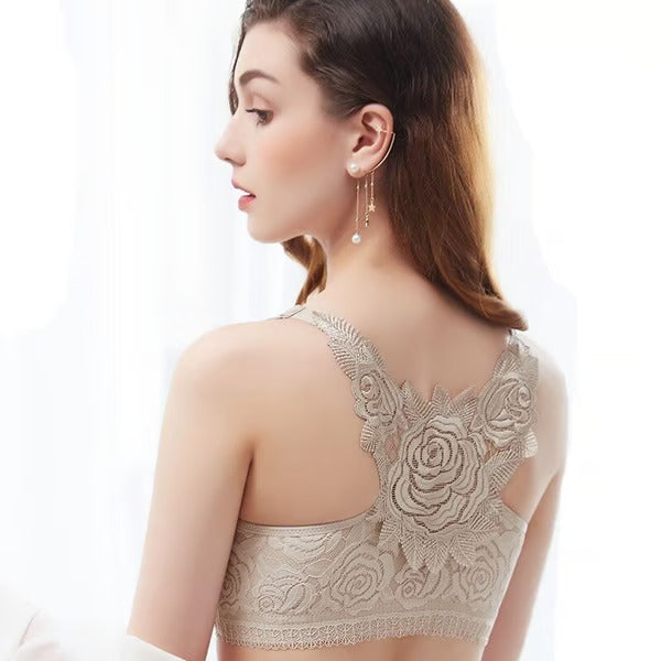 BloomBra™ beugelloze bh met rozenborduursel