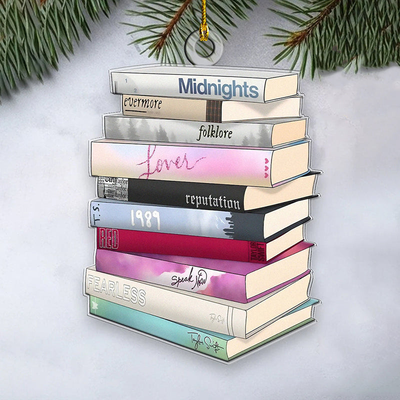 Taylor-albums als boekenornament