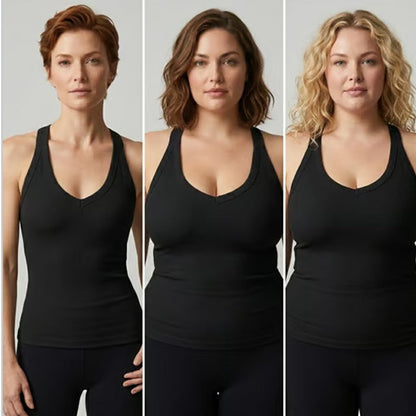 Heidi – Dames gewatteerde tanktop met aansluitend ontwerp