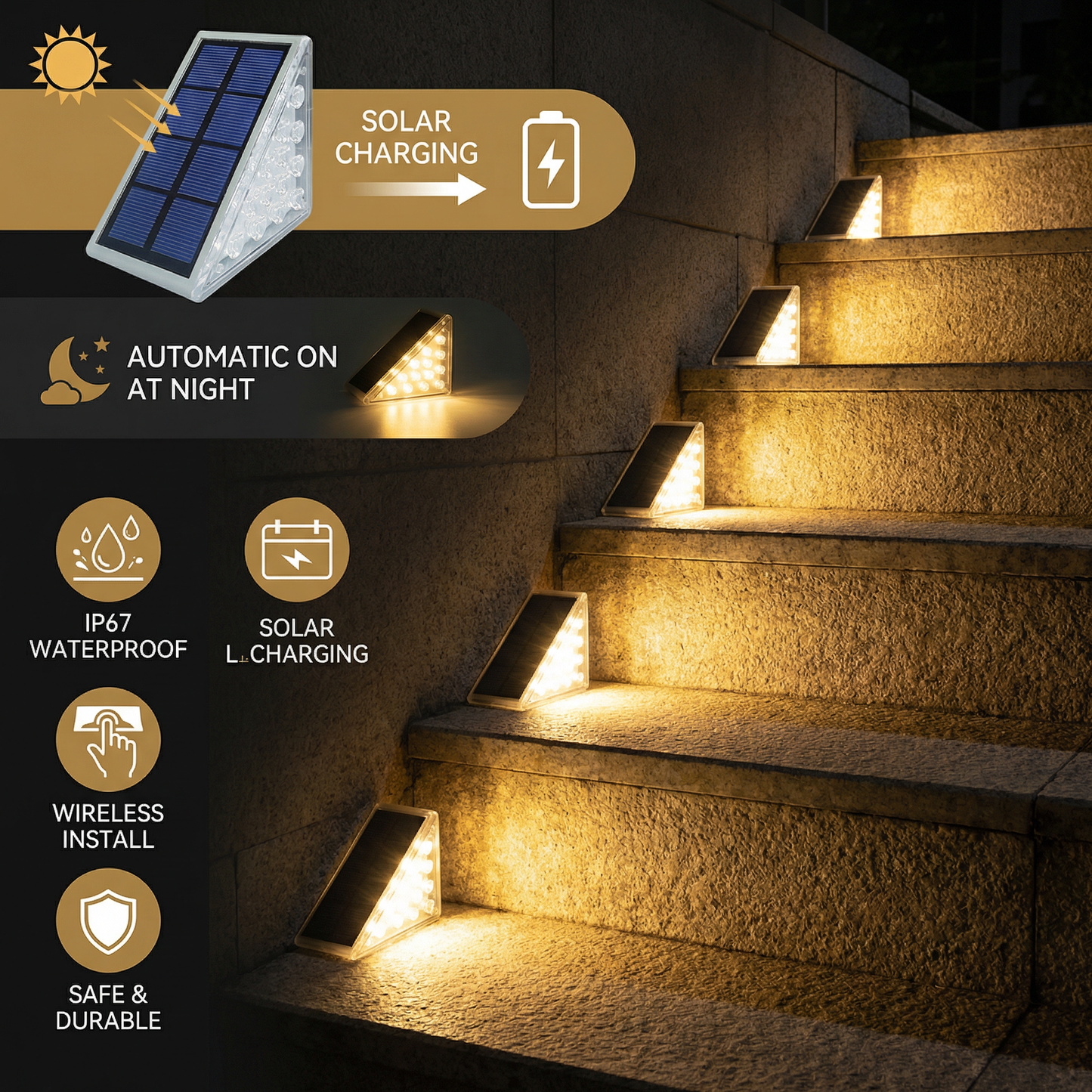 GlowPath Zonneverlichting — Veilige, Stijlvolle Stappen