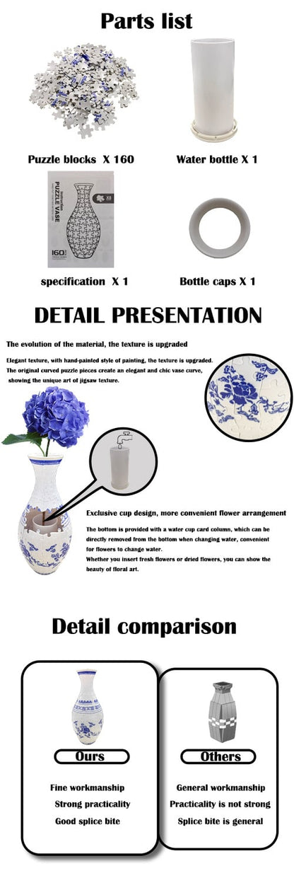 PuzzleBloom – 3D Puzzelvaas met Waterbeker | 50% KORTING