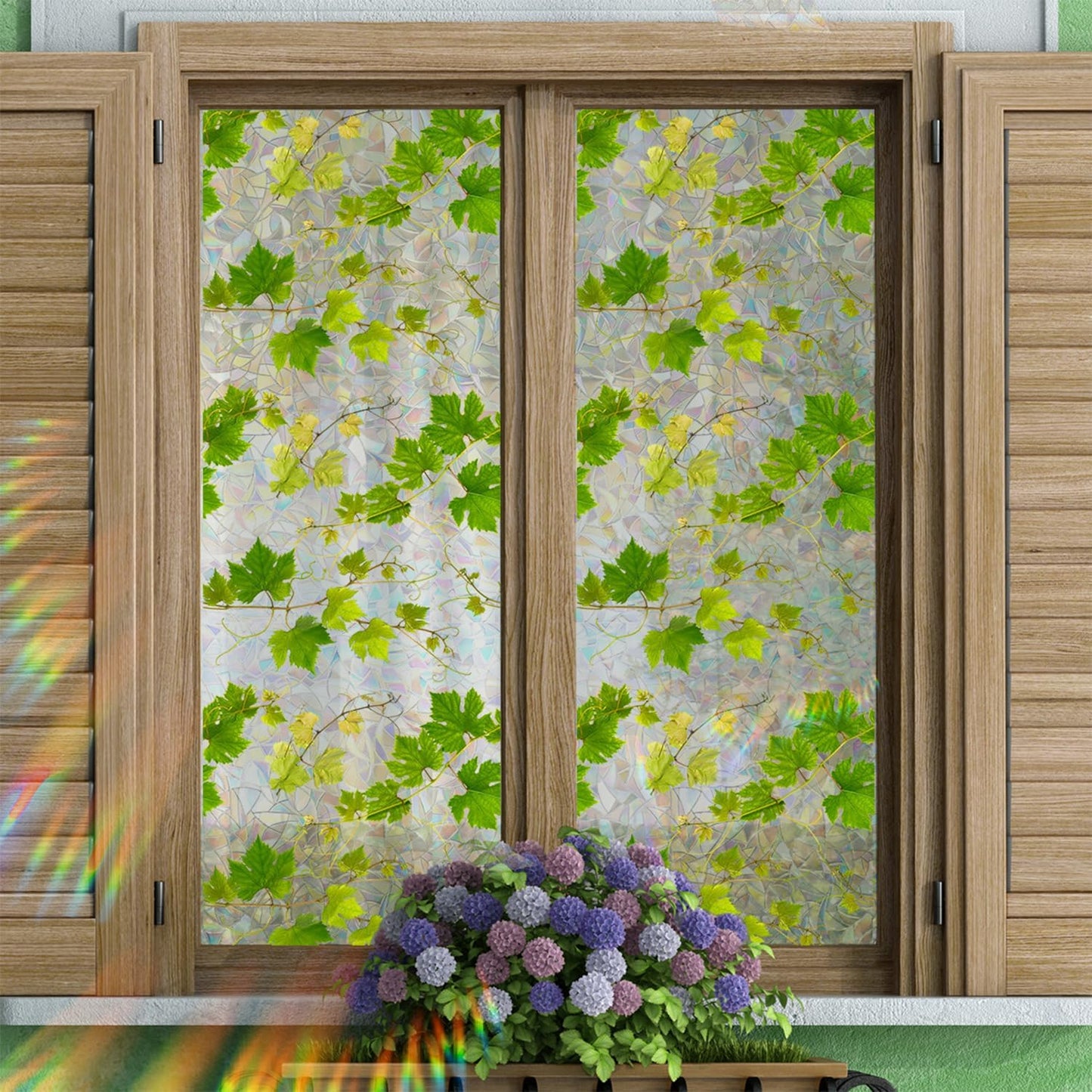 UV-beschermende regenboogglasstickers voor privacy in huis