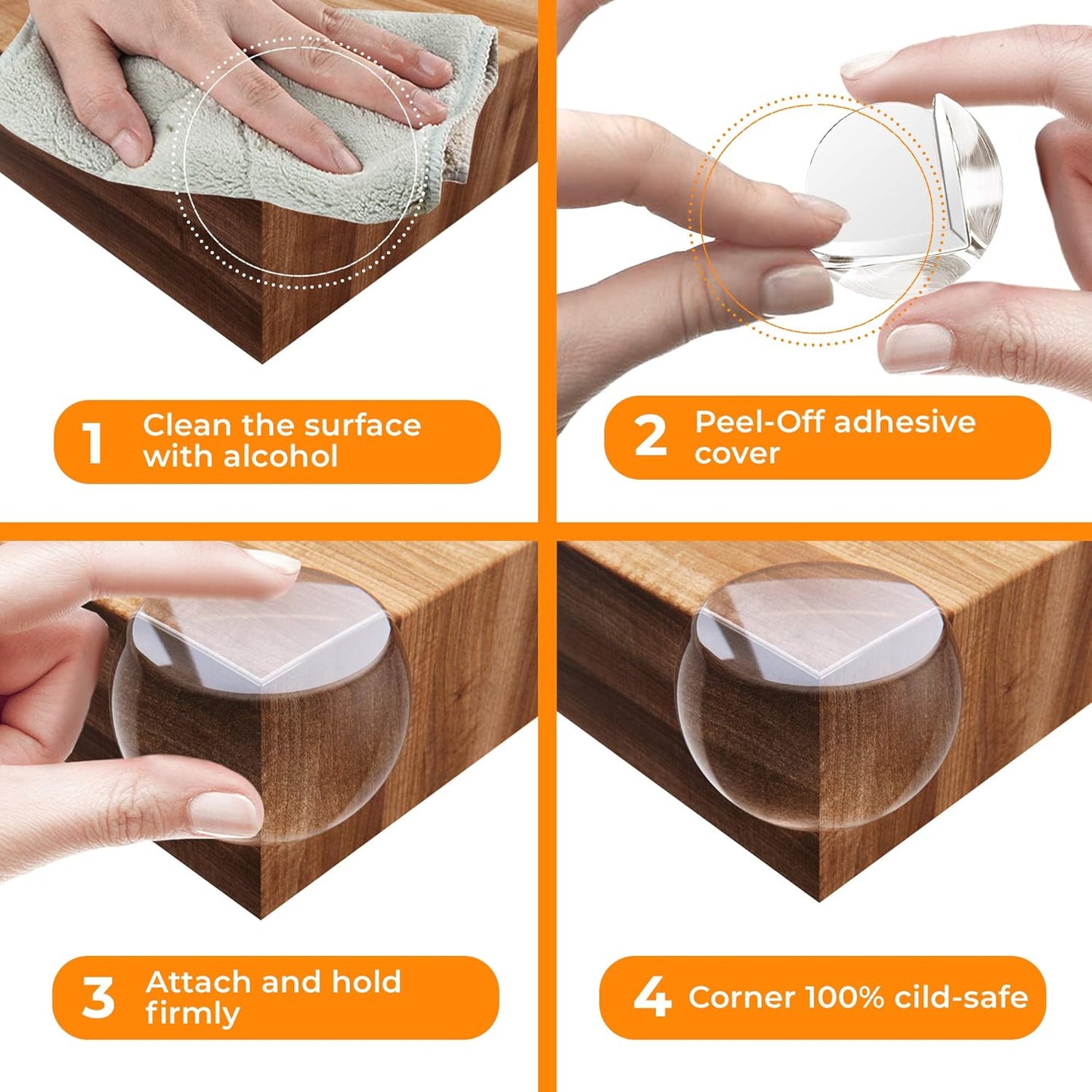 SafeCorners™ – Transparante hoekbeschermers voor kinderen | 20 stuks