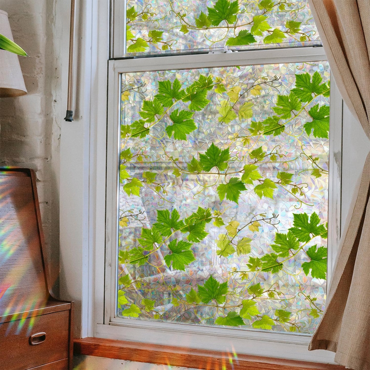 UV-beschermende regenboogglasstickers voor privacy in huis