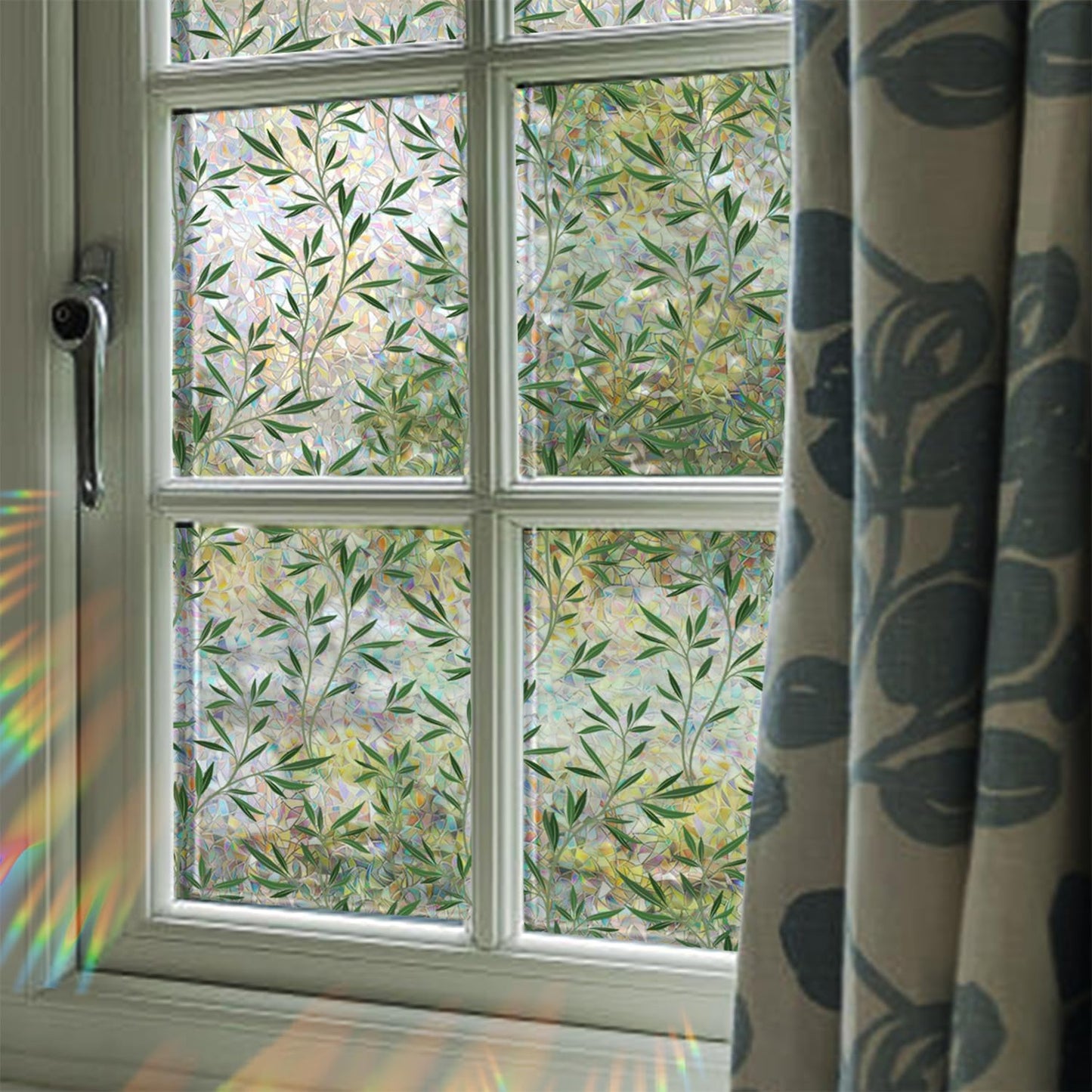 UV-beschermende regenboogglasstickers voor privacy in huis