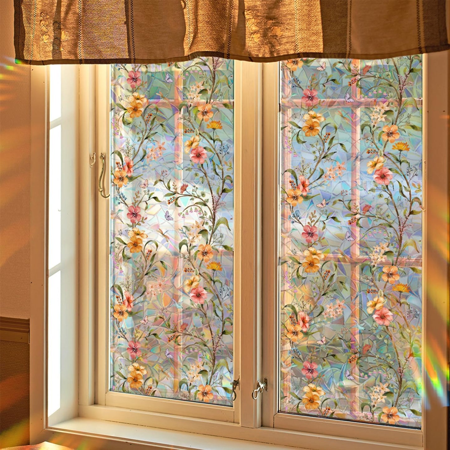 UV-beschermende regenboogglasstickers voor privacy in huis