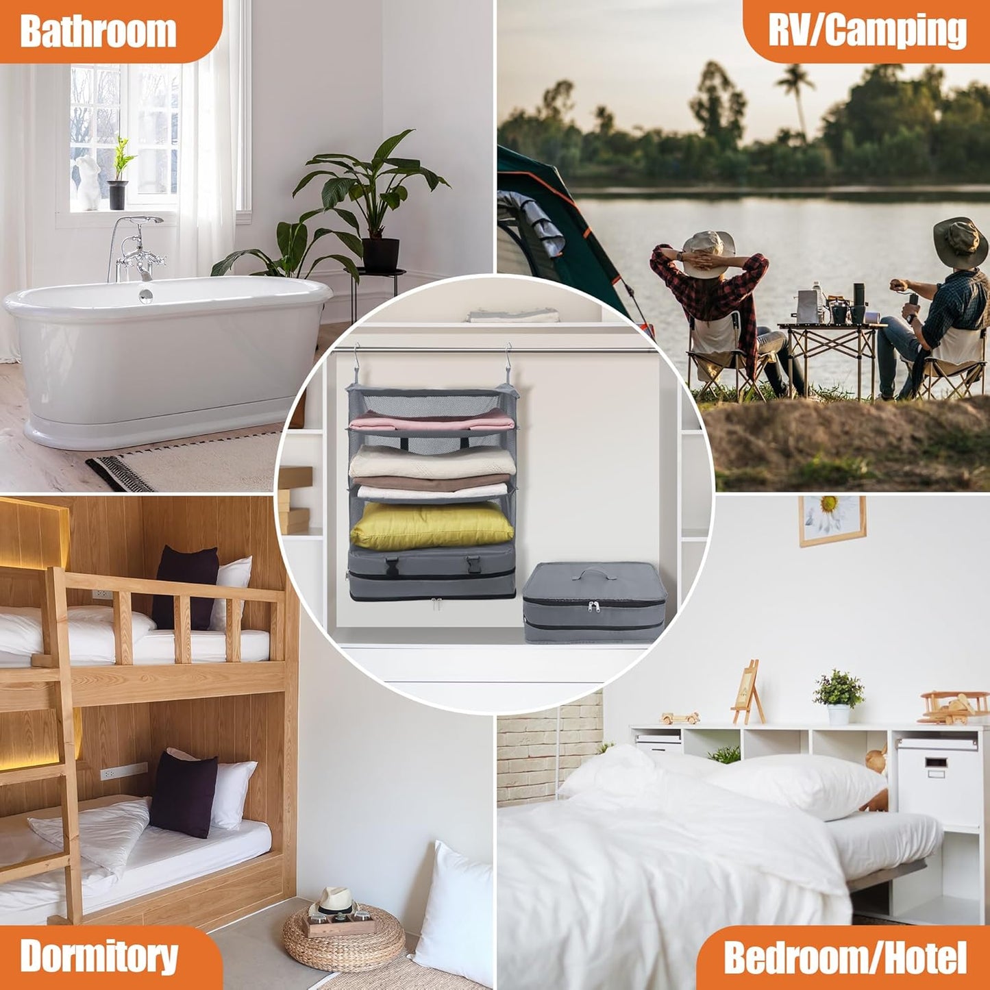 Draagbare hangende reisschappen