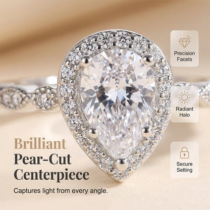 Claire – Vintage Perenvormige Zirkoon Tweedelige Ringen Set