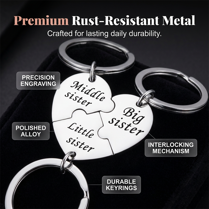 Connected Sister Sleutelhanger Set – Onoverwinnelijke Band, Blijvende Liefde