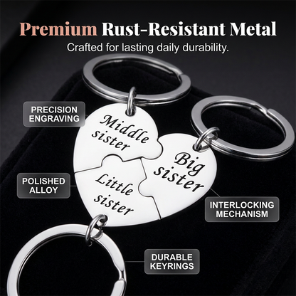 Connected Sister Sleutelhanger Set – Onoverwinnelijke Band, Blijvende Liefde