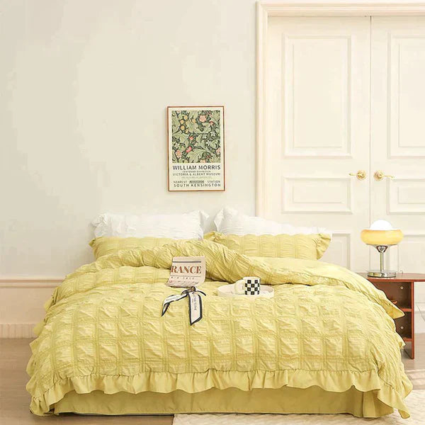 LaceBreeze™ 200 x 230 cm - 4-delige zomerbeddengoedset van ijskoud seersucker