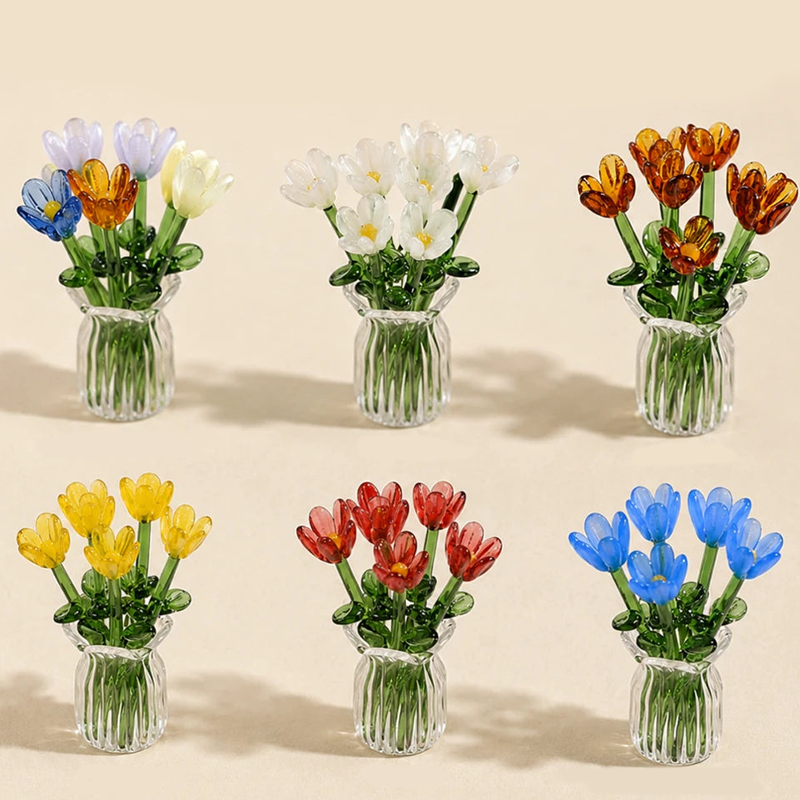 MiriFlor Mini Glazen Bloemen — Moeiteloze Kleurenmagie