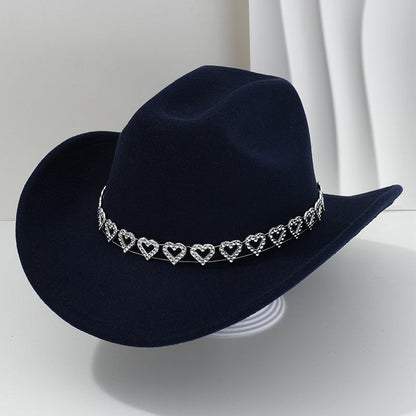 Amelia — Elegante Fedora Hoed met Hart van Strassstenen