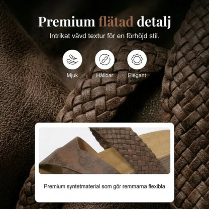 Heidi — Stijlvolle sleehak sandalen met dubbele bandjes en enkelarmbandje