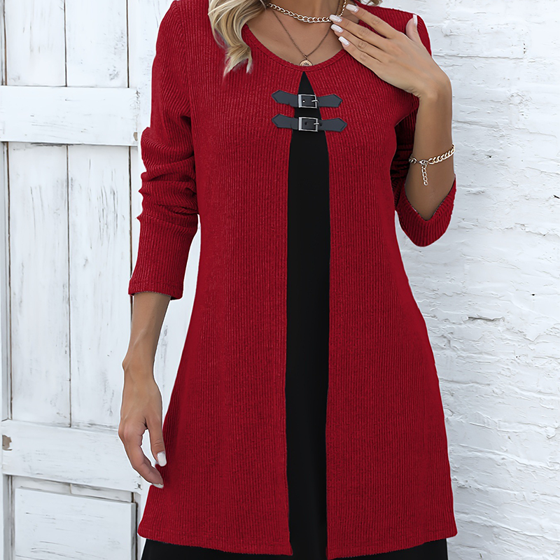Sophie – Elegante A-lijnjurk met stijlvolle gespen | 50% KORTING