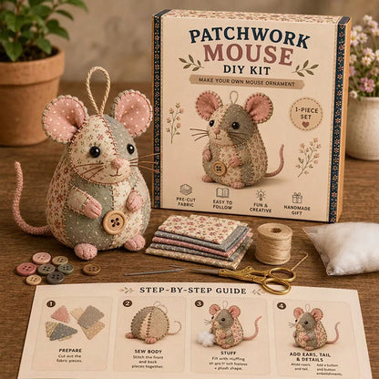 Charmante Vintage Pluche Muis — Handgemaakte Stille Vreugde
