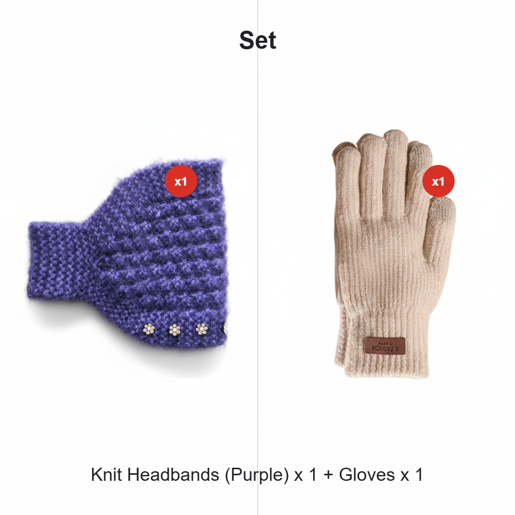 Grace – Gezellig gebreide hoofdband met bloemmotief en open bovenkant ontwerp