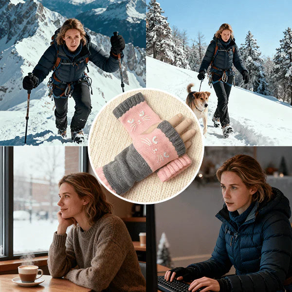 Olivia – Kattenborduurwerk vingerhandschoenen | 1+1 GRATIS