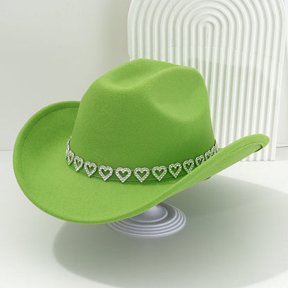 Amelia — Elegante Fedora Hoed met Hart van Strassstenen
