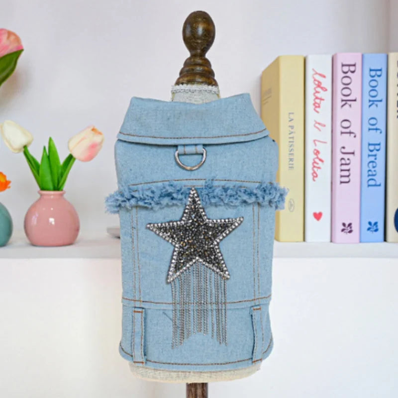 Zachte Denim Hondenjas — Stijl Comfort Vertrouwen