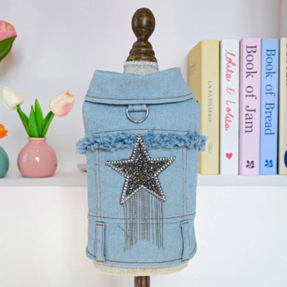 Zachte Denim Hondenjas — Stijl Comfort Vertrouwen