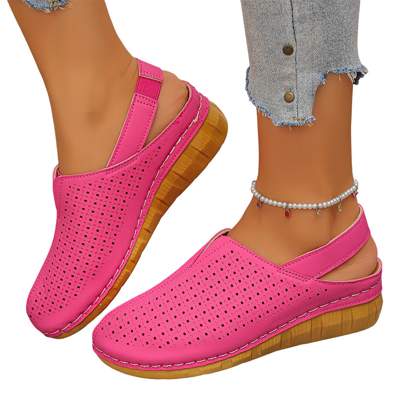 Ava – Geperforeerde Sleehak Sandalen met Bandjes voor Comfort de Hele Dag