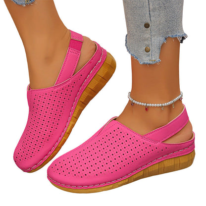 Ava – Geperforeerde Sleehak Sandalen met Bandjes voor Comfort de Hele Dag