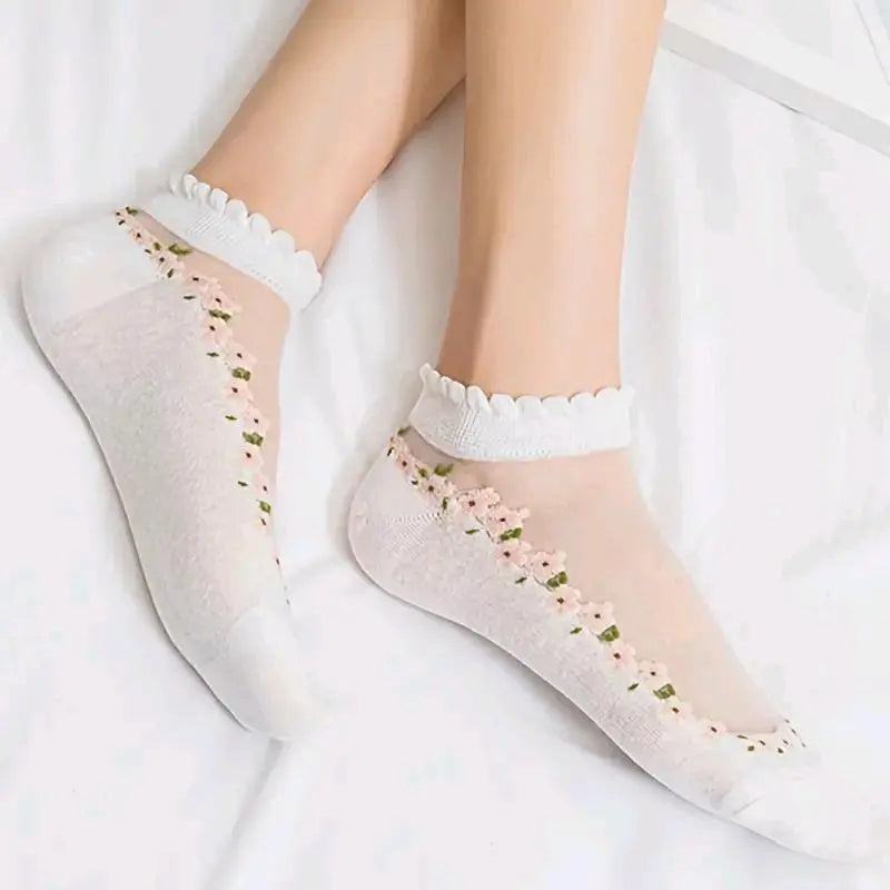 FloraLux – Elegante kanten sokjes | 5+5 paar GRATIS