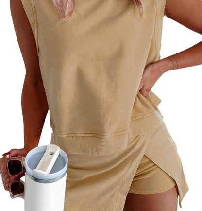 Fenna – Dames Tweedelig Tanktop en Skort Set voor Actief Comfort
