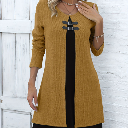 Sophie – Elegante A-lijnjurk met stijlvolle gespen | 50% KORTING