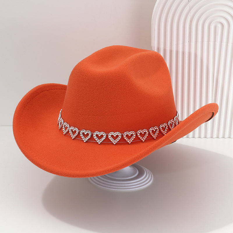 Amelia — Elegante Fedora Hoed met Hart van Strassstenen