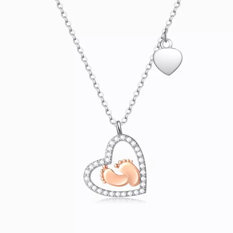 Baby Voeten Hart Hanger Ketting