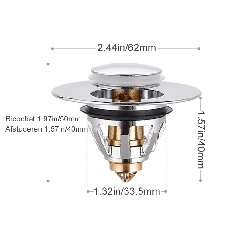 Universeel Roestvrijstalen Pop-up Afvoerfilter