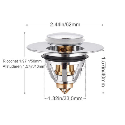 Universeel Roestvrijstalen Pop-up Afvoerfilter