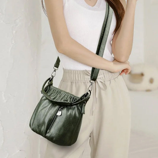 Schoudertas voor dames met retro textuur