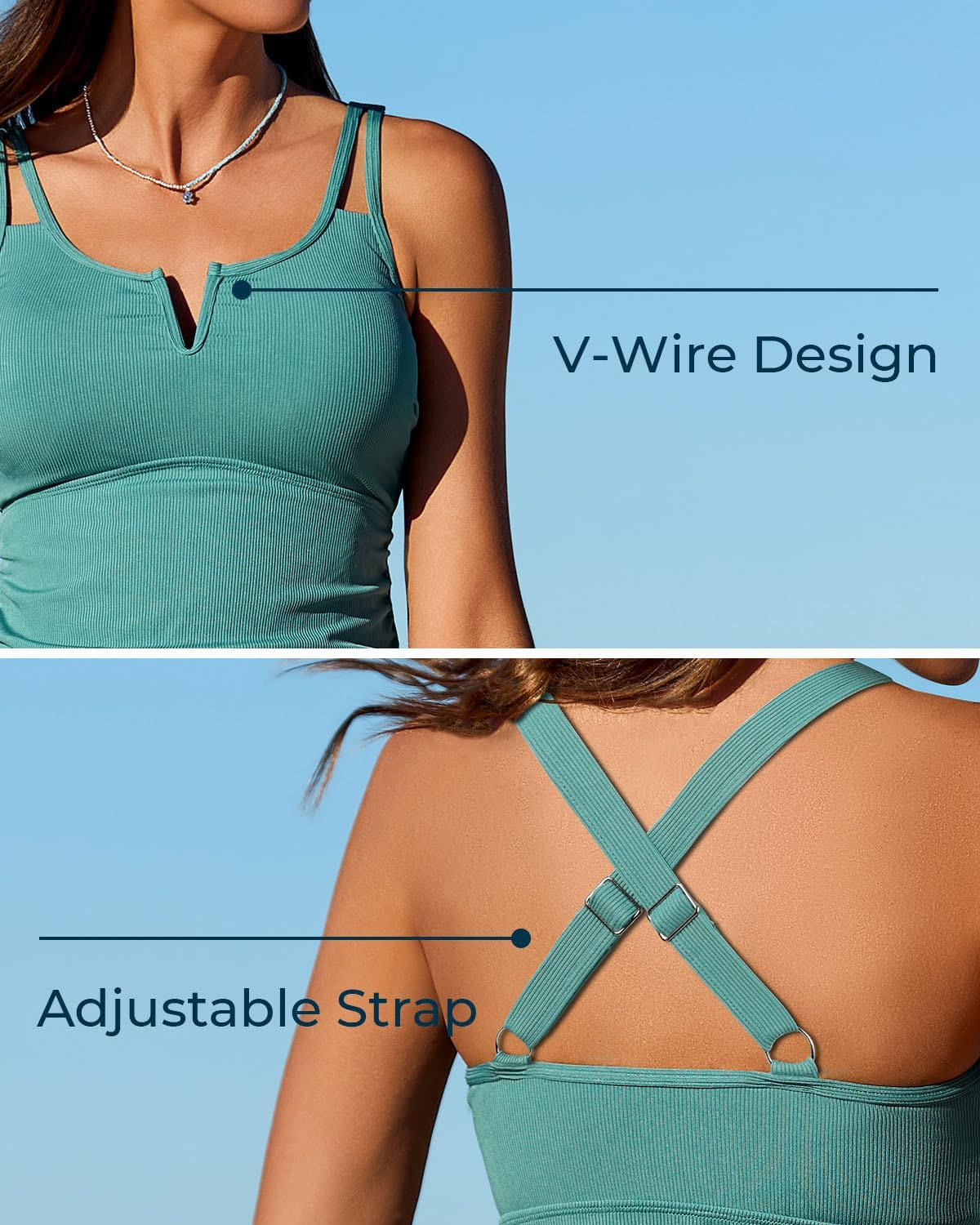Fiona – Vrouwen Tweedelig Tankini Set voor een Platte Buik