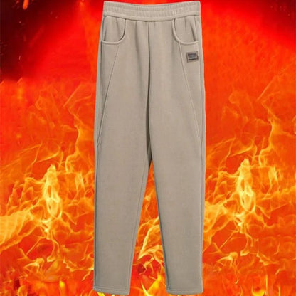 Home – Hoge taille ribbroek met fleecevoering voor een gezellige stijl