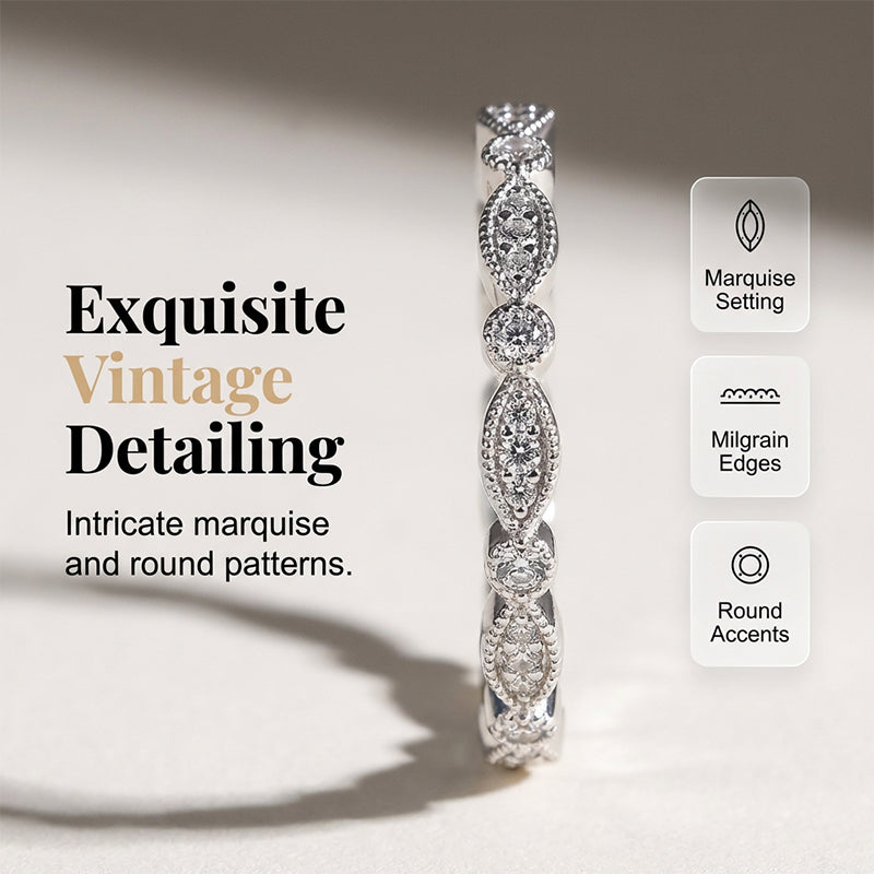 Claire – Vintage Perenvormige Zirkoon Tweedelige Ringen Set