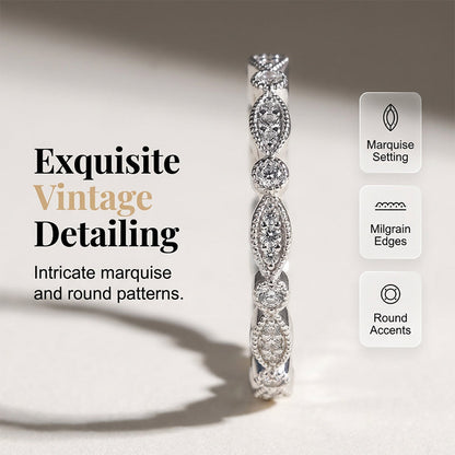 Claire – Vintage Perenvormige Zirkoon Tweedelige Ringen Set