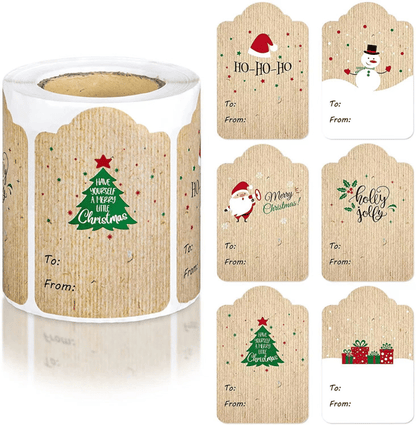 Zelfklevende kerstcadeau labels set van 500 stuks | 50% KORTING