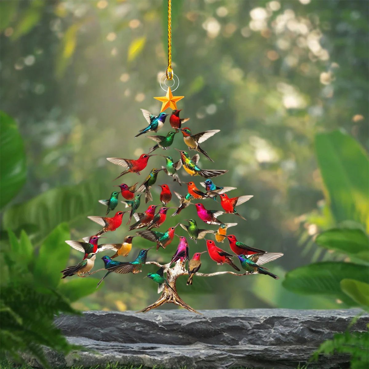 Winterly – Kolibrie 2D acryl kerstversiering | 1+2 GRATIS