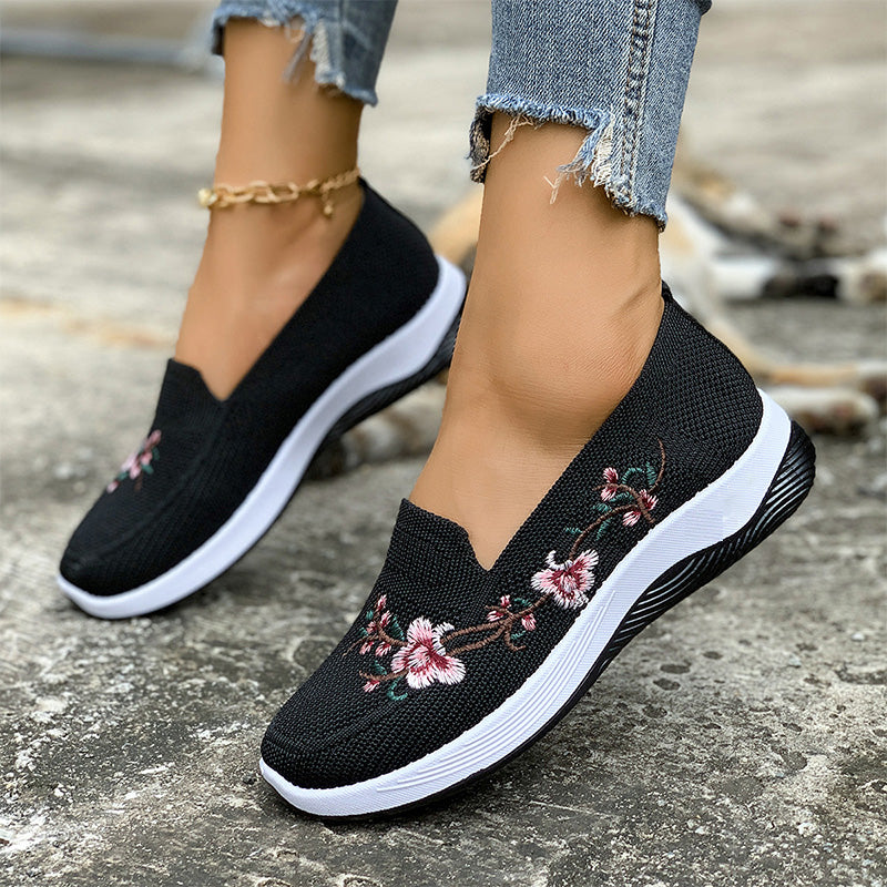 Grace – Dames Ademende Bloemen Mesh Schoenen met Gevoerde Zool