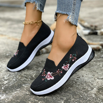 Grace – Dames Ademende Bloemen Mesh Schoenen met Gevoerde Zool