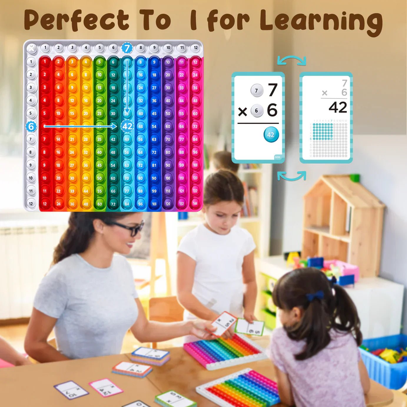 MathMaster - Wiskunde Flash Cards en Pop Fidget Chart | 50% KORTING