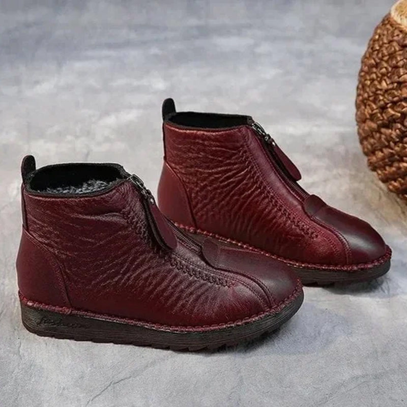 Heidi – Dames Winter Warme Enkellaarzen met Rits