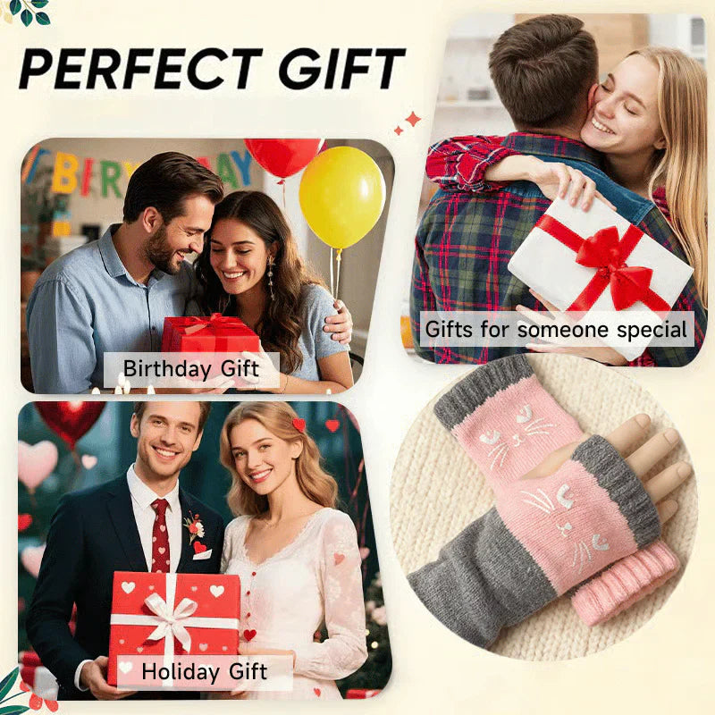 Olivia – Kattenborduurwerk vingerhandschoenen | 1+1 GRATIS