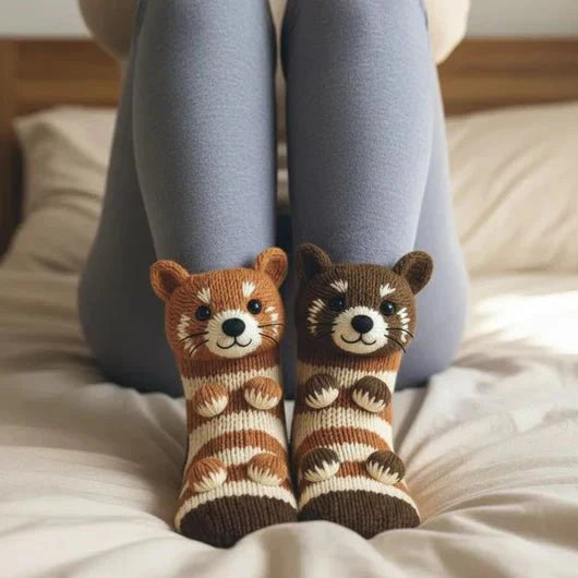 FluffyFeet – Ultra-lichte katoenmengsokken voor in huis met antislipzolen