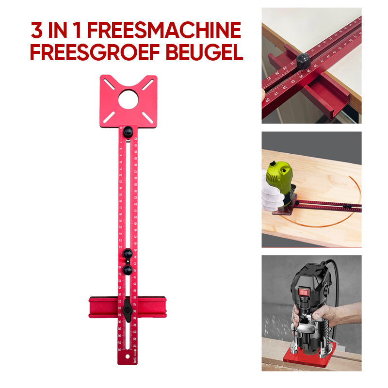 WoodMaster Flex - 3 In 1 Freesgroef Beugel | 50% KORTING