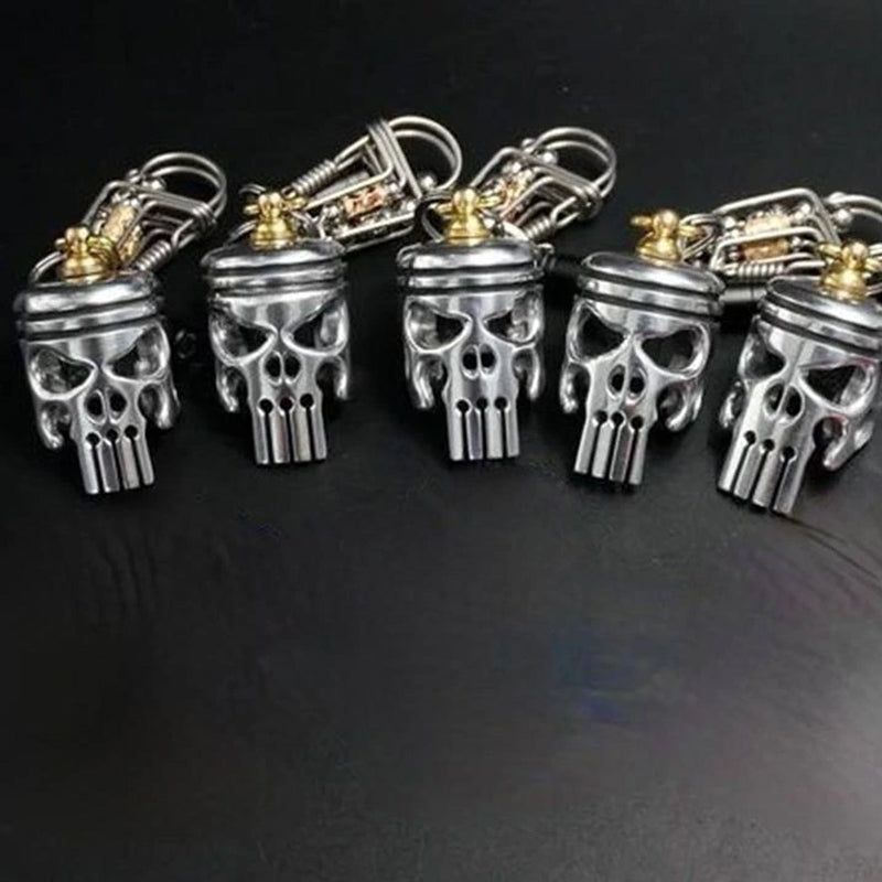 SkullPiston – Unieke Schedel Sleutelhanger met Pistonstijl en Flesopener | 1+1 GRATIS